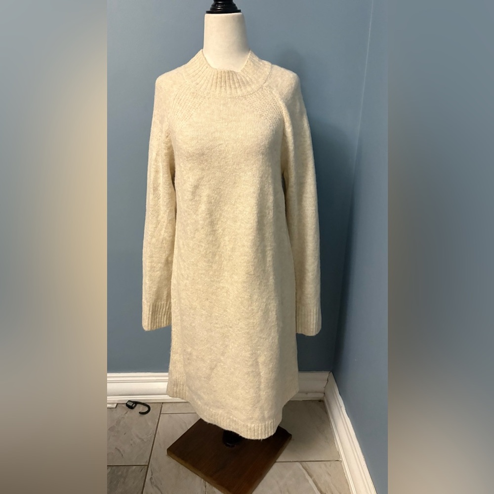 Sears Cream Long Sleeve Dress